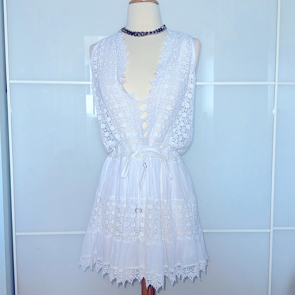 Ramy Brook Miranda Plunge-Neck Embroidered Dress